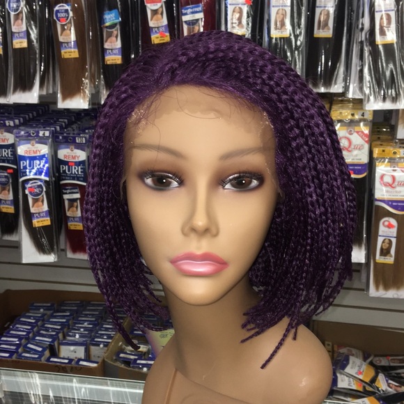 Other - 🆕 Deep violet box braid lace front bob wig